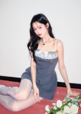 Lilac Lace Splice Strap Dress